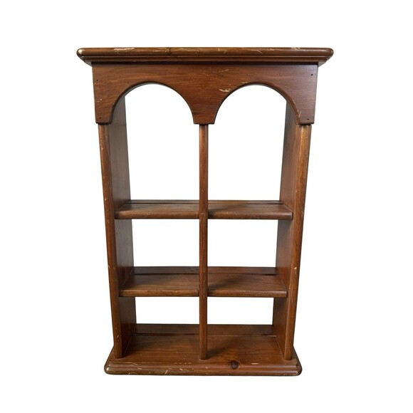 Ethan Allen Wooden Wall Shelf Display Rack Curio Trinket Display Vintage 3587 - Picture 2 of 7